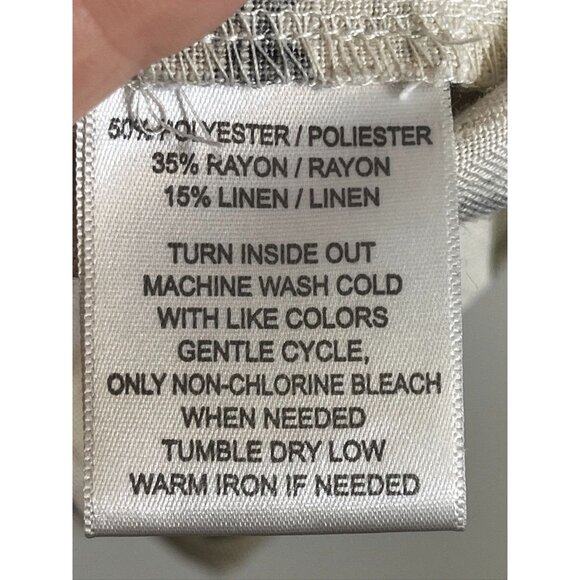 Retro Linen Floral Blazer Tan 16W Work Wear Classic Preppy Chic Neutral Artsy - Picture 6 of 9